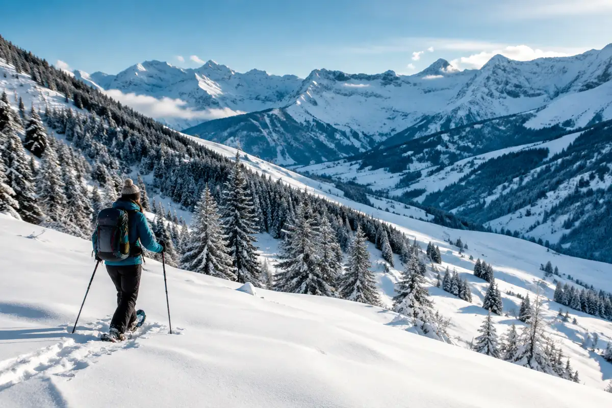Vallons sauvages enneigés du Beaufortain en hiver